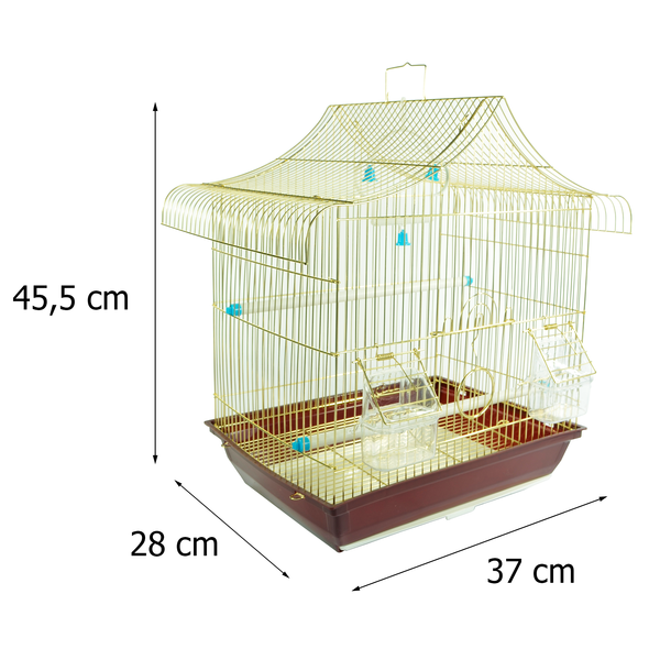Klatka dla ptak&oacute;w ROYPET mosiądz 37x28x45.5 cm A3128GL